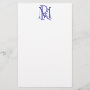 Any Color Overlapping Initials Monogram Stationery