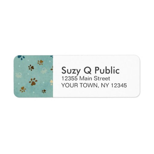 Any Color Paw Print Personal Address Labels