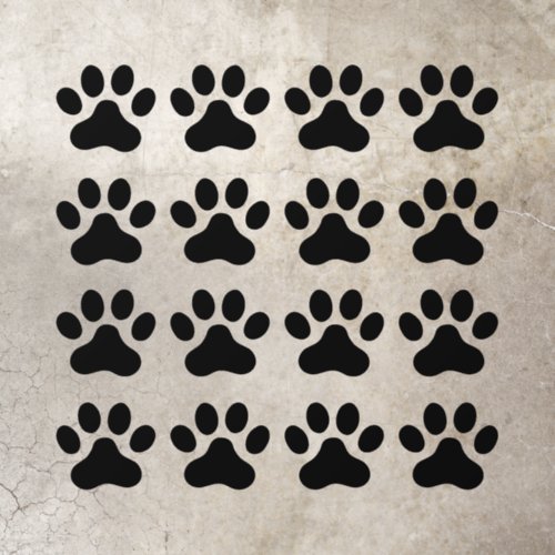 Any color paw prints set of 16 floor decals