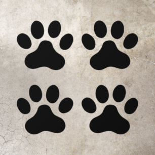 Any color paw prints set of four floor decals