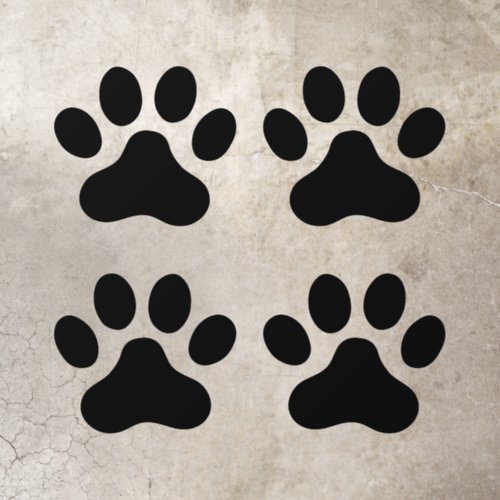 Any color paw prints set of four floor decals