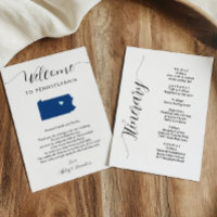Any Color Pennsylvania Wedding Welcome Itinerary