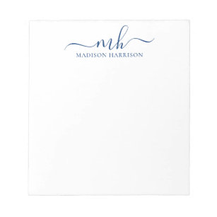 Modern Initials Notepad Personalized Monogram Custom Note pad – Mayfly and  Junebug Designs