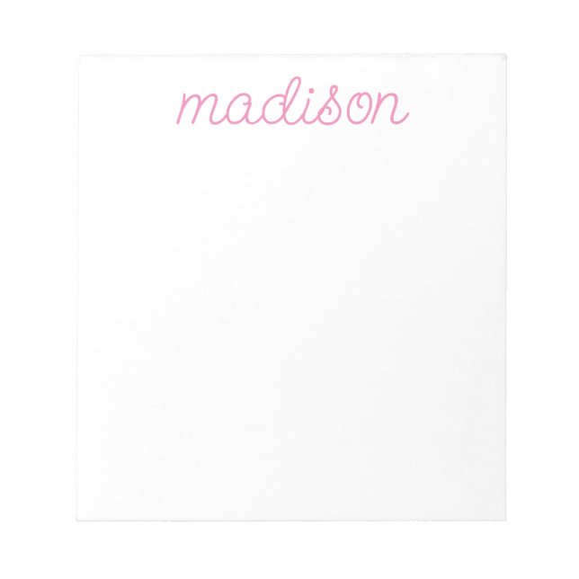 Any Color - Personalized Script Cute Name Notepad (Front)
