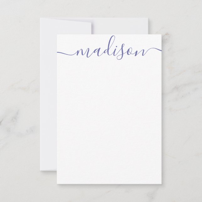 Any Color - Personalized Script Name Note Cards (Front)