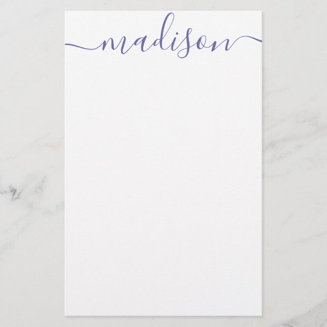 Any Color - Personalized Script Name Stationery (Front)