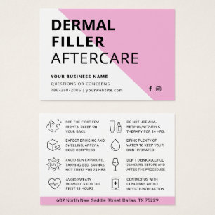 Any Color Pink Dermal Filler Aftercare Card