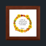 ANY COLOR Poem Wedding Ring Sunflower Gift Box<br><div class="desc">"Go,  little ring,  to that same sweet who hath my heart in her domain." This beautiful ring box features the romantic quote from Chaucer.</div>