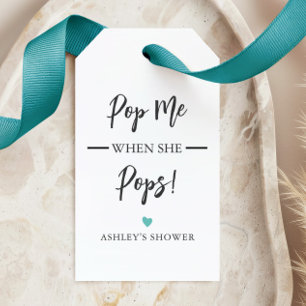 Any Color Pop Me When She Pops, Baby Shower Gift Tags