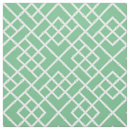 Any Color // Preppy Green and White Bamboo Lattice Fabric