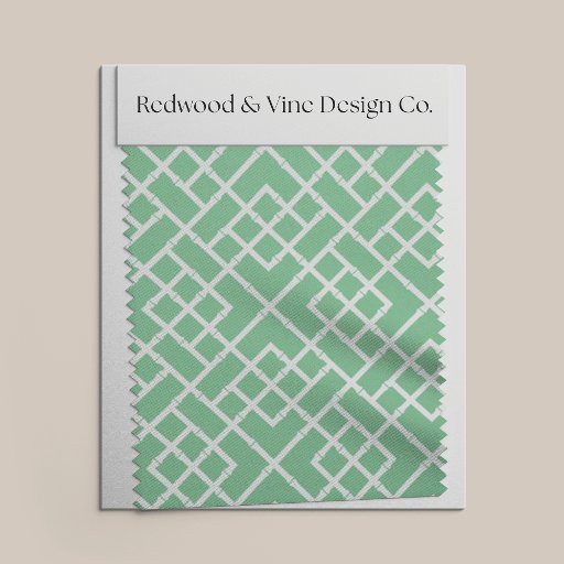 Any Color // Preppy Green and White Bamboo Lattice Fabric