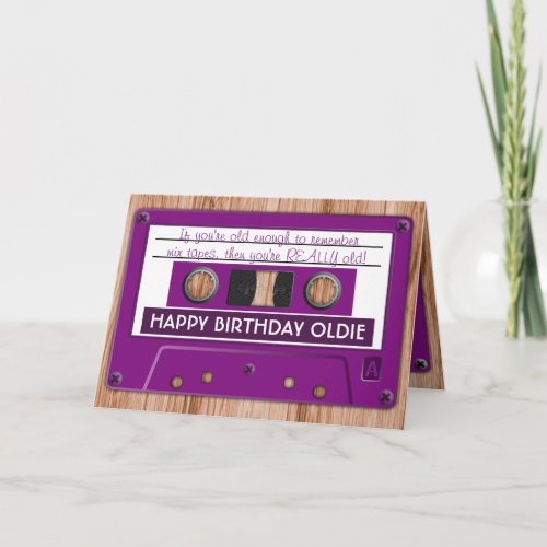 Any Color Retro Music Cassette Tape Birthday Card