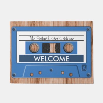 Any Color Retro Music Cassette Tape Welcome Doormat by Truly_Uniquely at Zazzle
