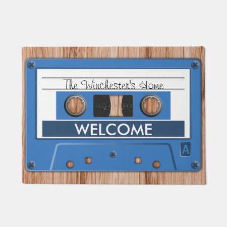 Any Color Retro Music Cassette Tape Welcome Doormat