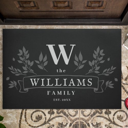 Any Color  Rustic Family Name Monogram Doormat