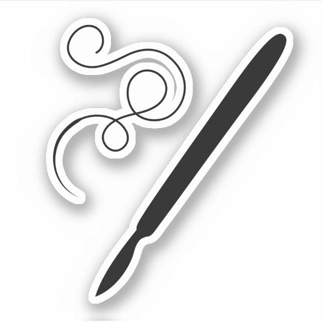 Any color scalpel and needle sticker (Front)