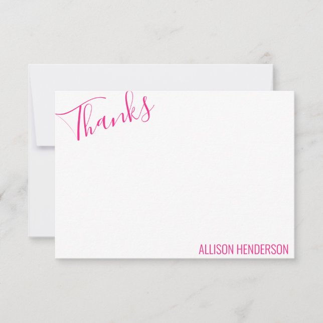 Any Color - Script & Block Personalized Note Cards (Front)
