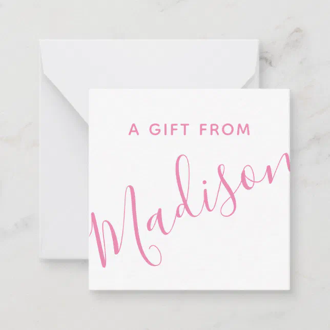 Any Color Script Name Gift Enclosure Cards Zazzle