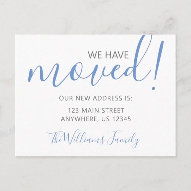 Any Color - Script Name Moving Postcard (Front)