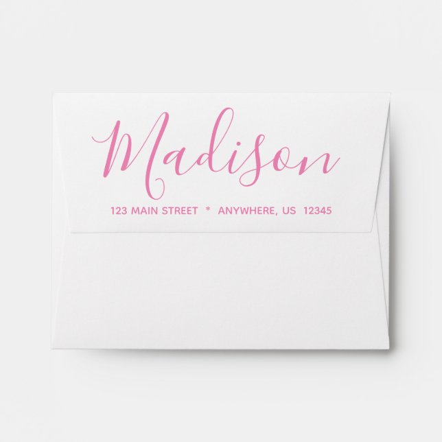 Any Color - Script Name Personalized Envelopes (Back (Top Flap))