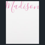 Any Color - Script Name Personalized Letterhead<br><div class="desc">PreppyPrint.com - Add your personalized touch to this letterhead stationery. Click "personalize" then "customize" to change the font color and size. Transfer this design onto the products of your choice too! Please visit my designer store,  PreppyPrint.com,  for coordinating items.</div>