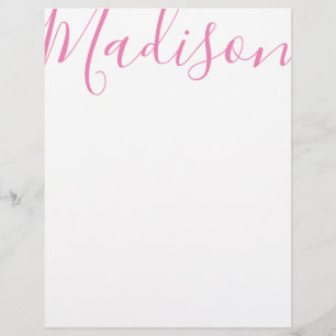 Any Color - Script Name Personalized Letterhead