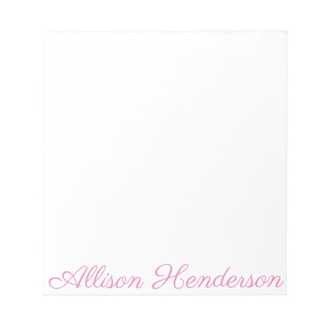 Any Color - Script Name Personalized Notepad (Front)