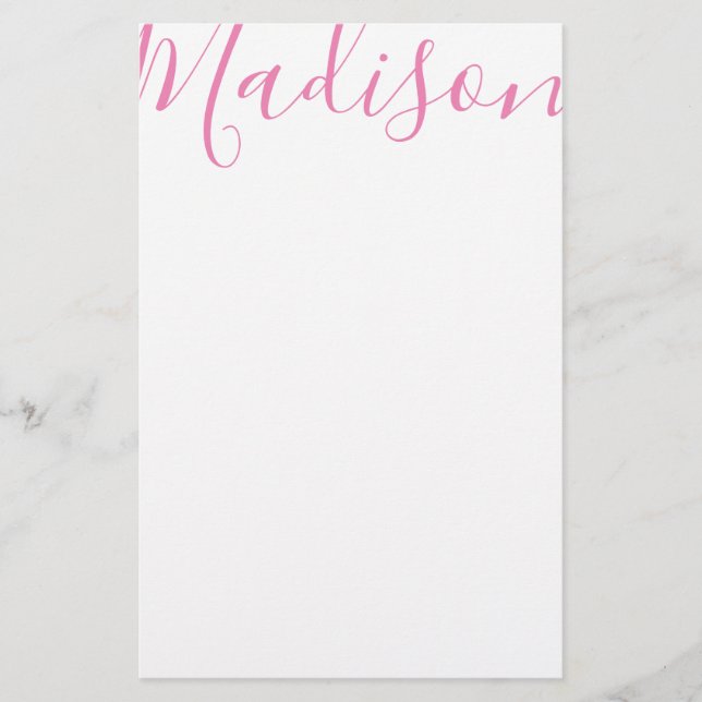 Any Color - Script Name Personalized Stationery (Front)