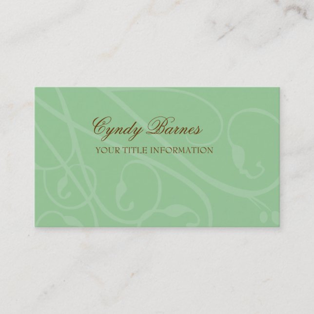 Any Color Scrolly Vines Business Card (Front)