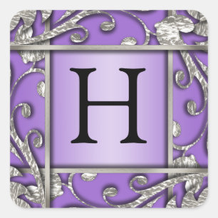 Any Color Silver Lattice Monogram Envelope Seal