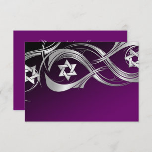 Any Color Silver Star Swag Bat Mitzvah RSVP