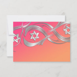 Any Color Silver Star Swag Bat Mitzvah RSVP