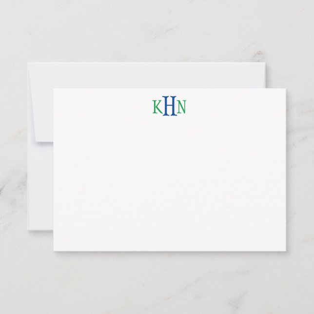 Any Color - Simple Monogram Note Cards (Front)