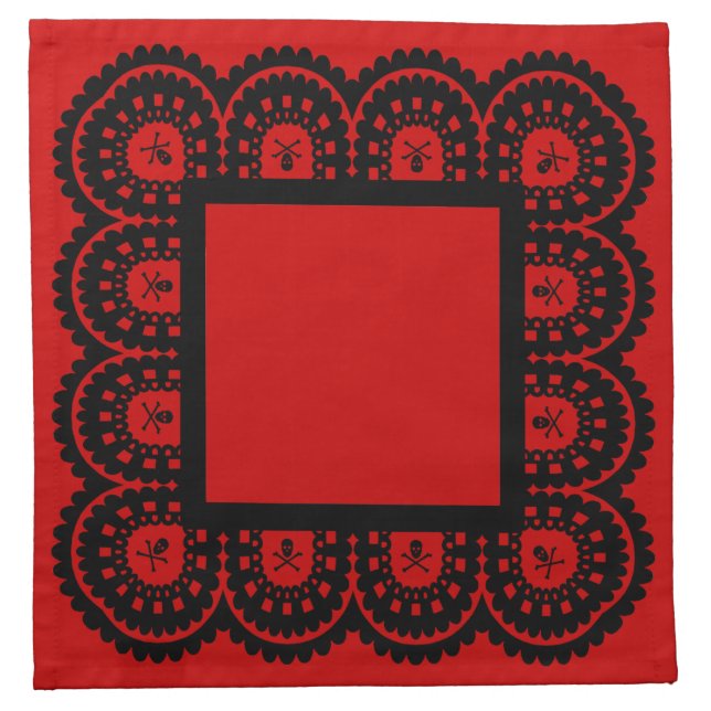 ANY COLOR! Skull Lace Napkin (Front)
