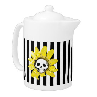 ANY COLOR! Skull Sunflower Teapot