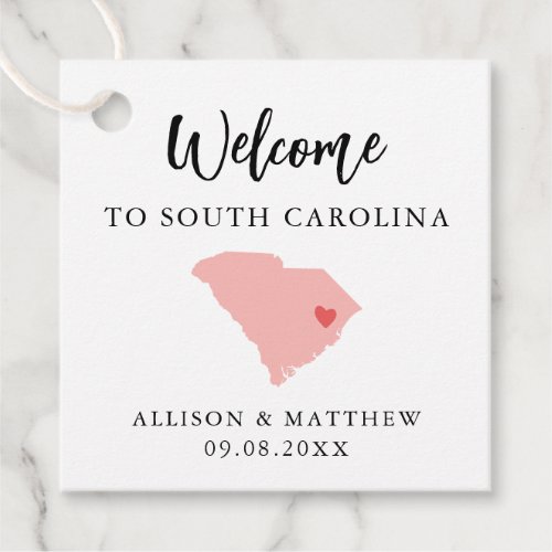 Any Color South Carolina Wedding Welcome Bag Favor Tags