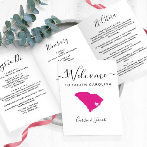 Any Color South Carolina Wedding Welcome Itinerary Tri_Fold Program