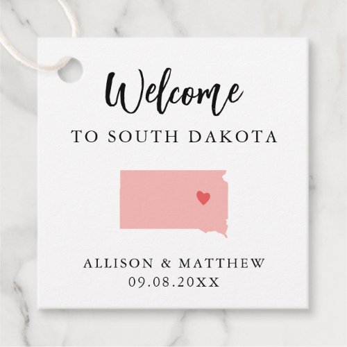 Any Color South Dakota Wedding Welcome Bag Favor Tags