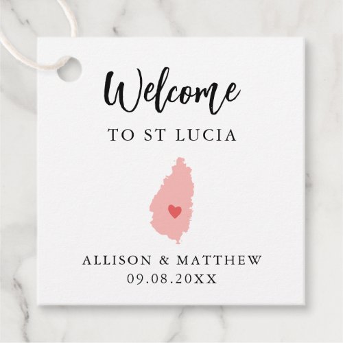 Any Color St Lucia Wedding Welcome Bag Favor Tags