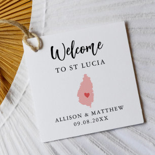 Any Color St. Lucia Wedding Welcome Bag Favor Tags