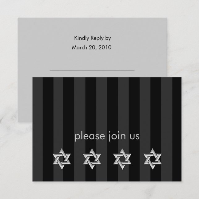 Any Color Stripe with Silver Stars Response Card (Front/Back)