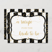 Any Color Stripes & Gold Bridal Shower Recipe Card (Front/Back)