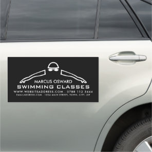 Any Color Swimmer Icon, Swimming Coach/Classes Car Magnet
