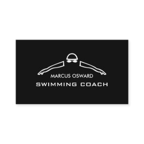Any Color Swimmer Icon, Swimming Coach & Lifeguard Business Card