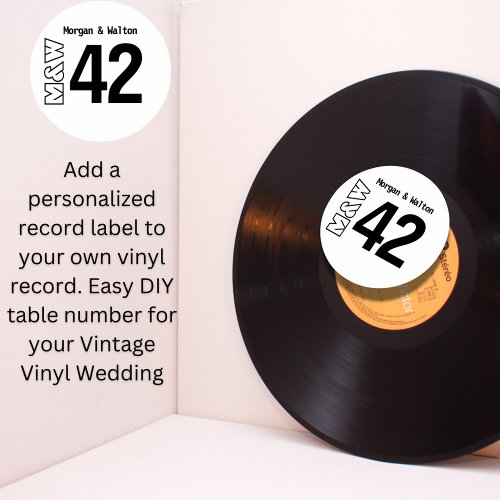 Any Color Table Number Sticker for Vinyl Record