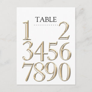 Any Color Table Numbers Block Gold
