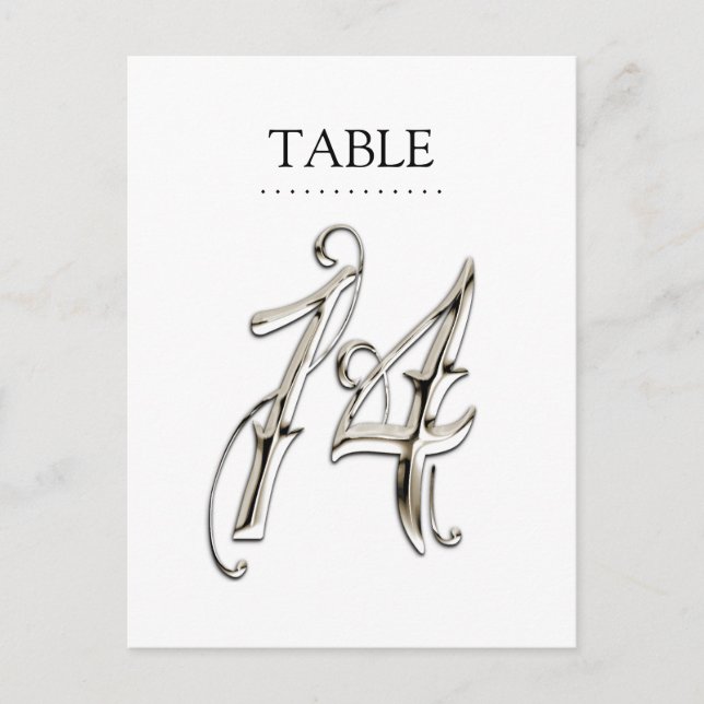 Any Color Table Numbers Fancy Silver (Front)