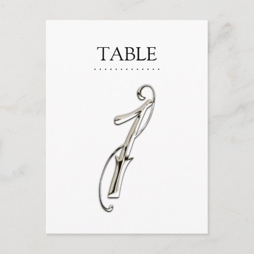 Any Color Table Numbers Fancy Silver