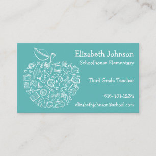 Any Color Teachers Apple Business Card