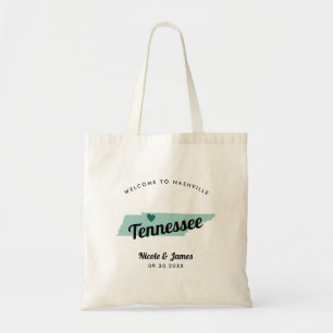 Any Color Tennessee Map Wedding Welcome Bag, Tote Bag